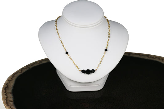 Jet Black Crystals 18" Necklace