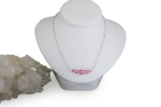 Light Rose Crystals 17" Necklace