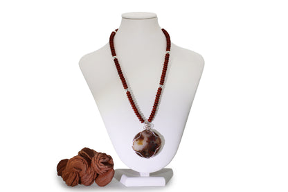 Red Plume Agate 23" Necklace