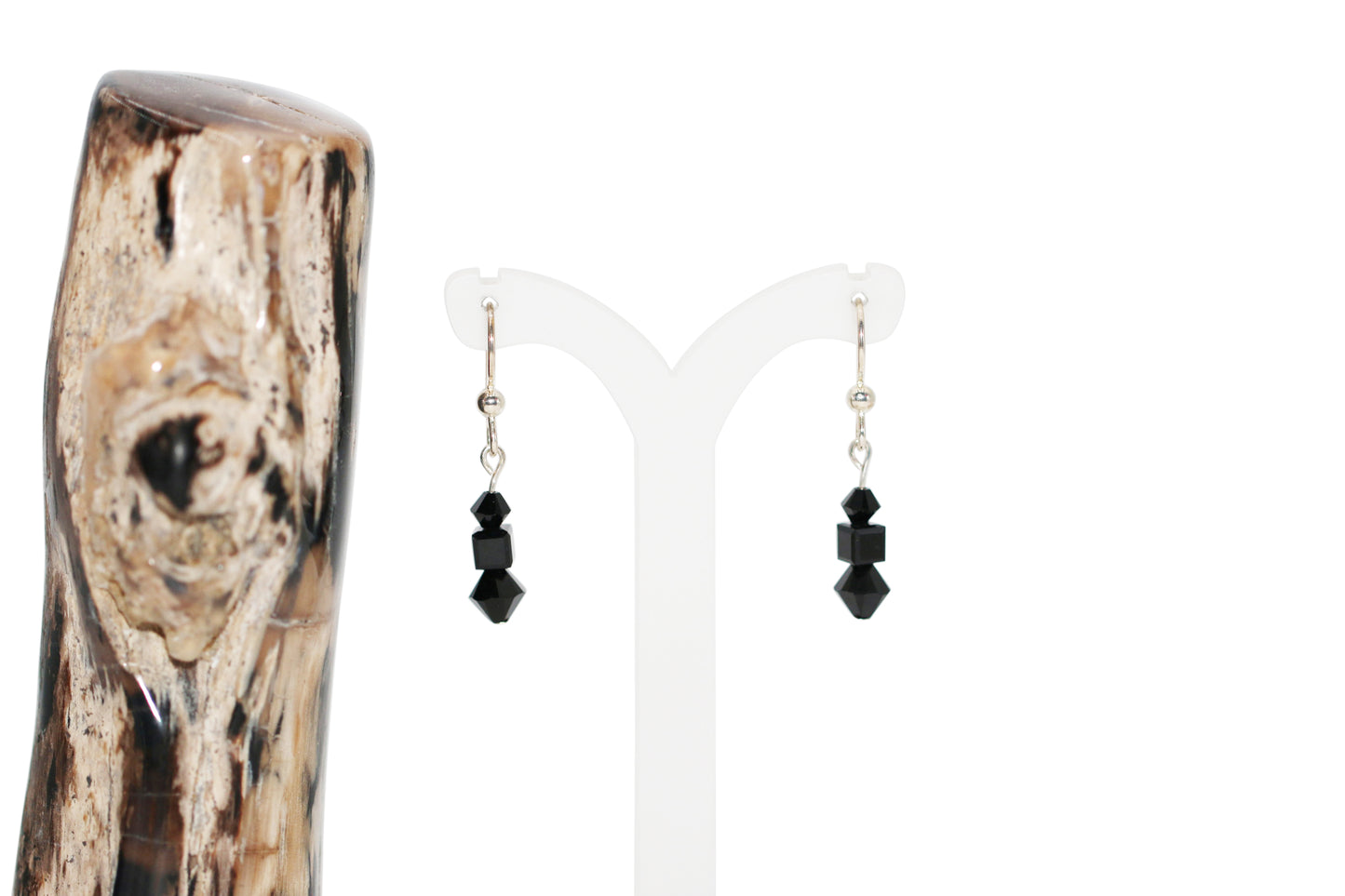 Jet Black Crystals Earrings