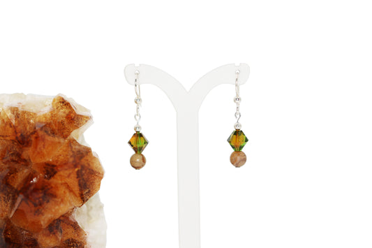 Fern Green Crystals Earrings